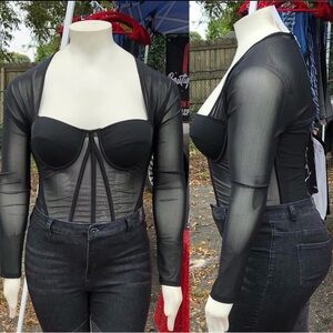 Elegant Black Sheer Women's Top